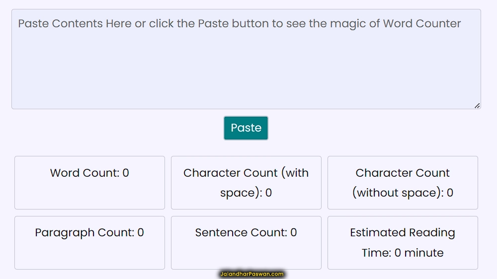Screenshot of a tool : "Advanced Word Counter"